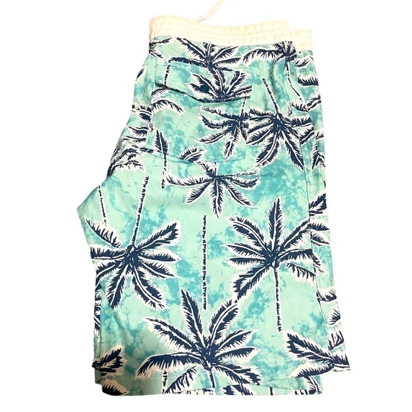 𝅺OLD NAVY CALIFORNIA MENS PALM TREE DESIGN SWIM TRUNKS SIZE LARGE - Picture 1 of 4